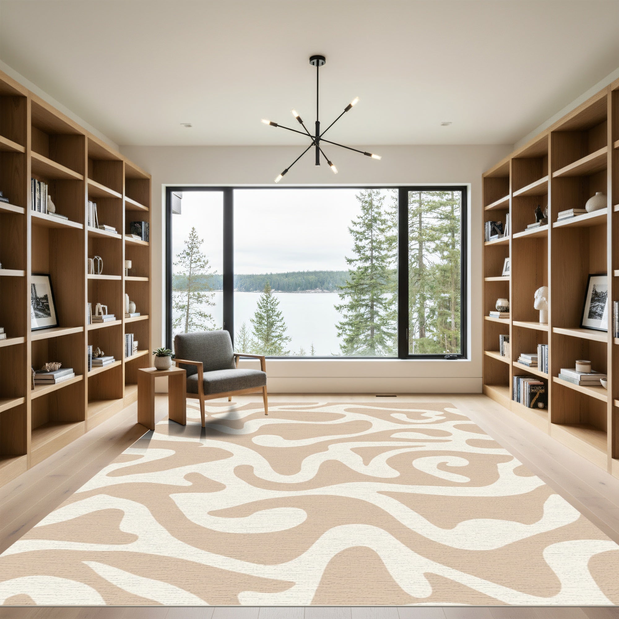 Tuscan Beige Organic Swirl Rug