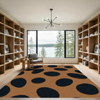 Caramel Black Oval Spot Play Rug