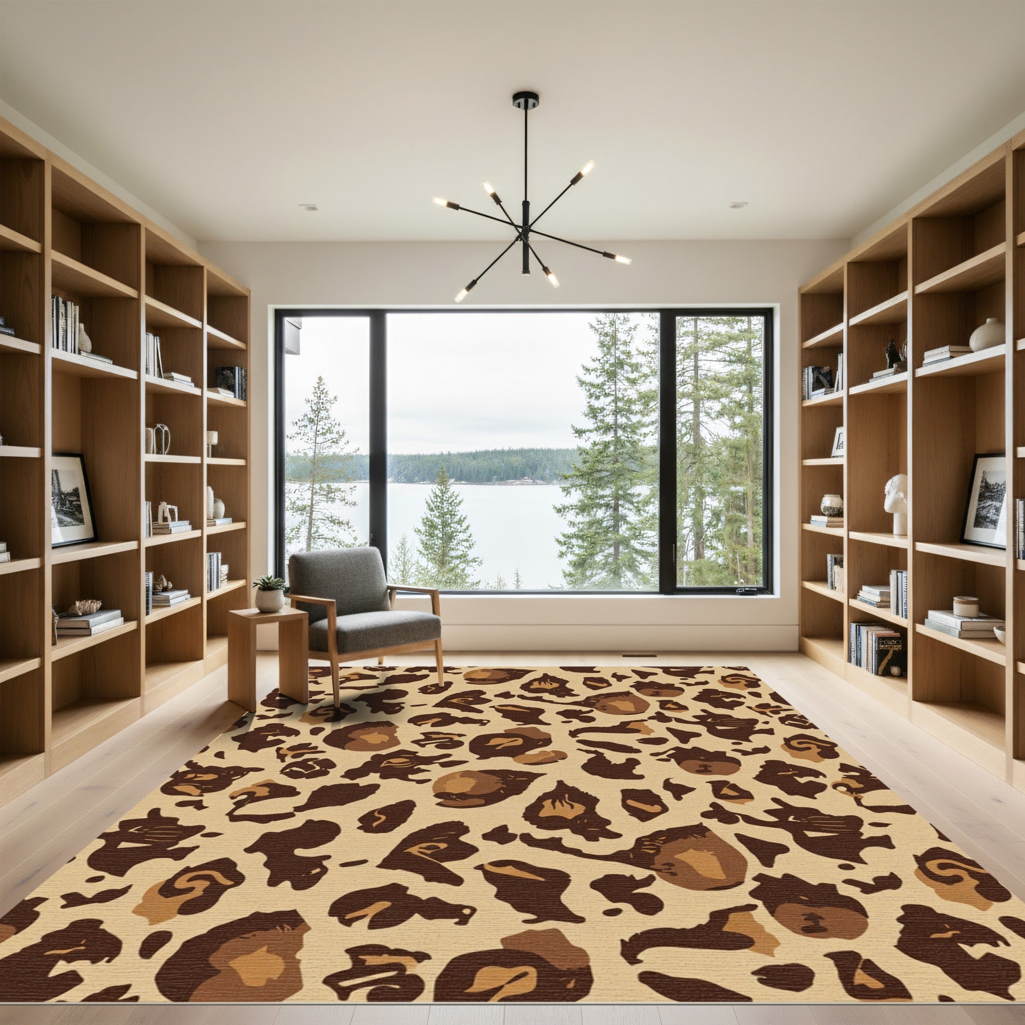 Bold Tan Brown Spots Rug