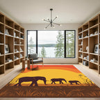 Savanna Sunset Elephant Herd Rug