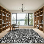 Monochromatic Swirl Abstract Fluidity Rug