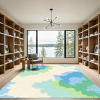 Dreamy Blue Green Cloud Burst Rug