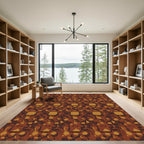 Earthy Terracotta Abstract Shape Rug