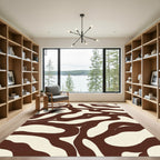 Brown Cream Organic Wavy Stripe Rug