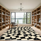 Cream Off-White Scattered Squares Rug