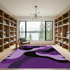 Purple Black Amorphous Flow Rug