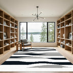 Monochromatic Abstract Wavy Stripe Rug