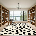 Creamy Black Spot Scatter Rug