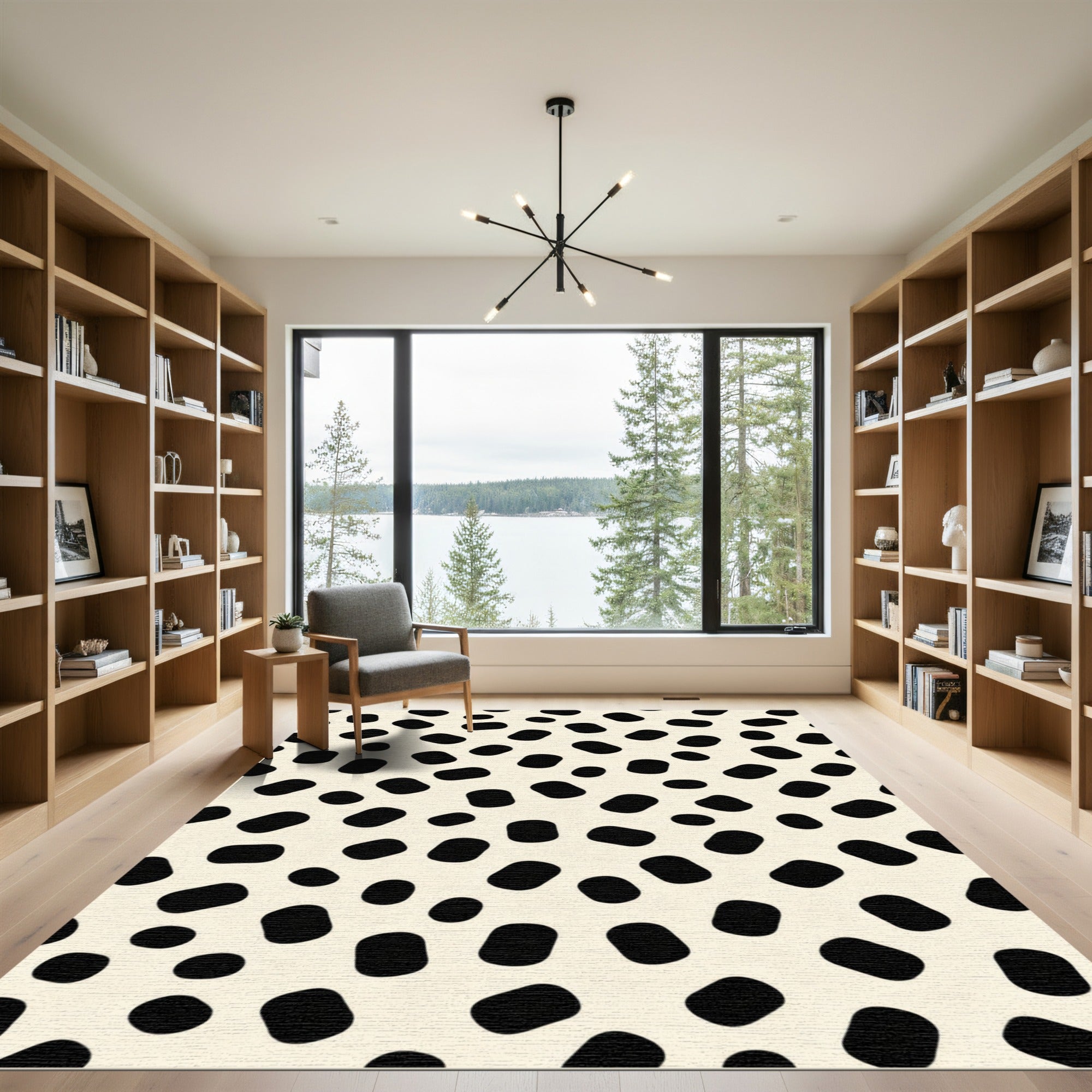Creamy Black Spot Scatter Rug