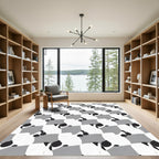 Monochromatic Abstract Organic Forms Rug