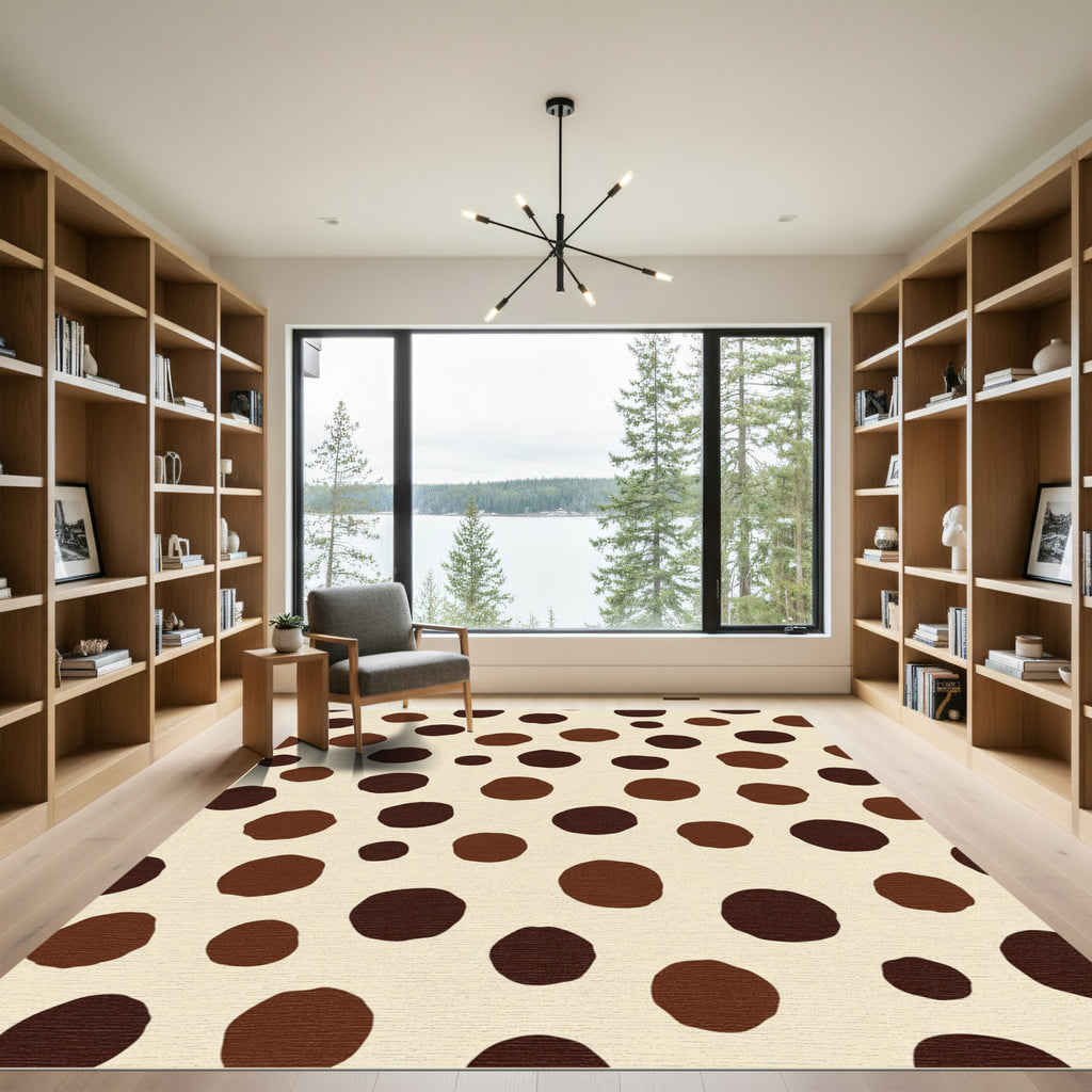 Chocolate Cream Polka Dot Delight Rug