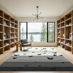 Whimsical Black Butterfly Gradient Rug
