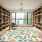 Whimsical Floral Garden Cream Rug
