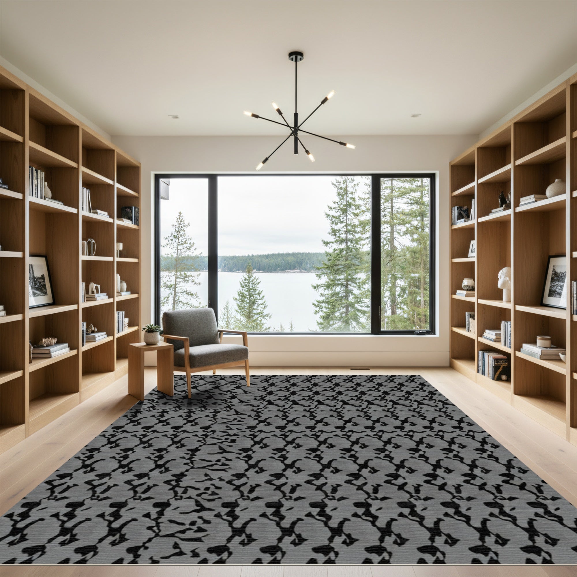 Gray Abstract Organic Texture Rug