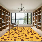 Golden Yellow Brown Speckled Round Rug