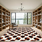 Brown and Black Dot Chain Rug
