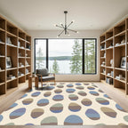 Abstract Pebbles In Neutral Tones Rug