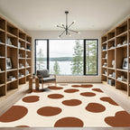 Brown Cream Spots Spatter Rug