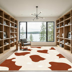 Brown Cream Cow Spots All Over Rug