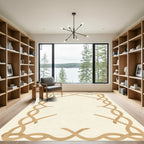 Tan Intertwined Rope Border Rug