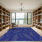 Deep Blue Feathered Whimsy Rug