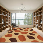 Terracotta And Brown Irregular Shapes Rug