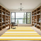 Golden Yellow Horizontal Stripe Rug