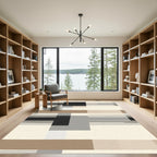 Neutral Geo Stripe Blocks Rug