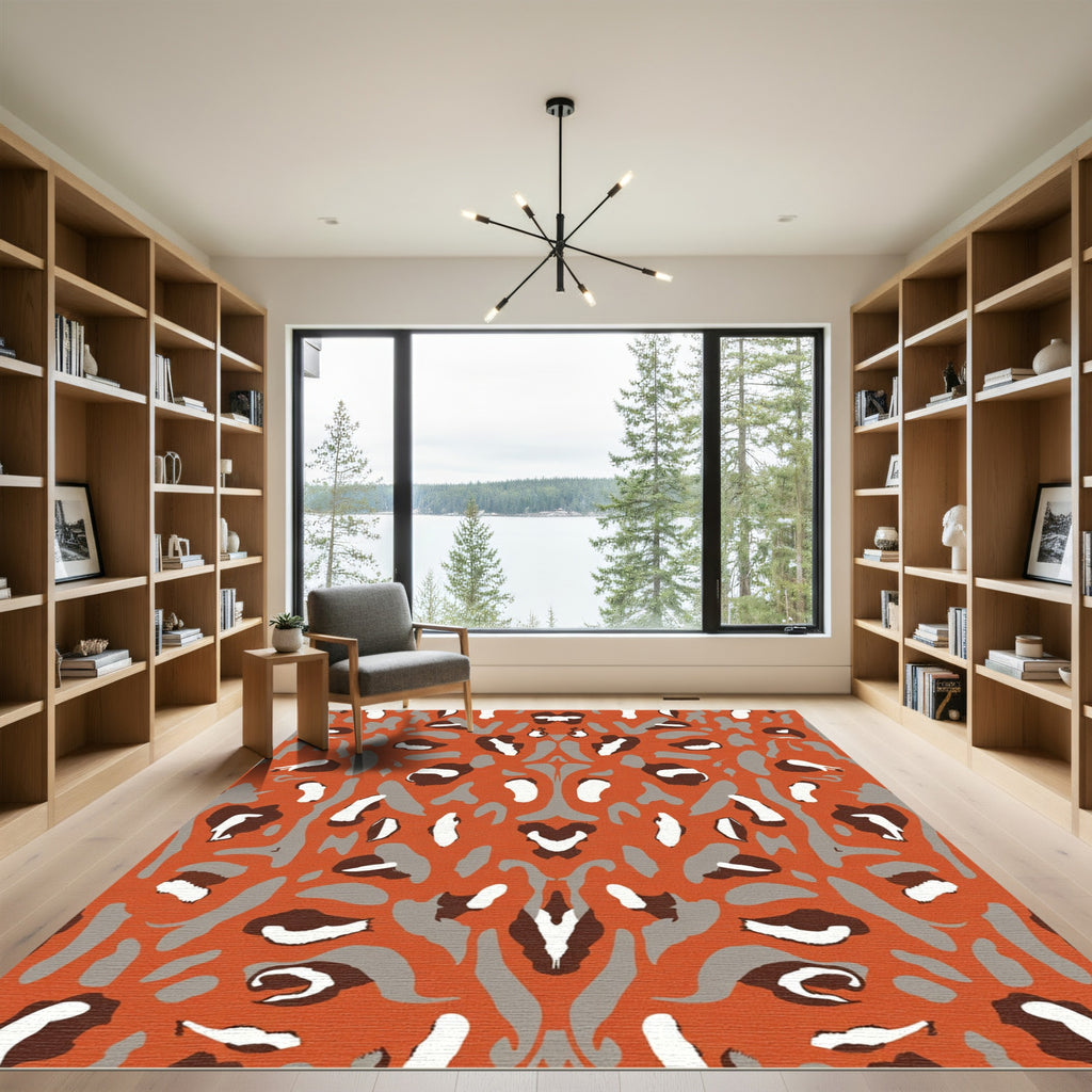 Amber Abstract Leopard Spots Rug