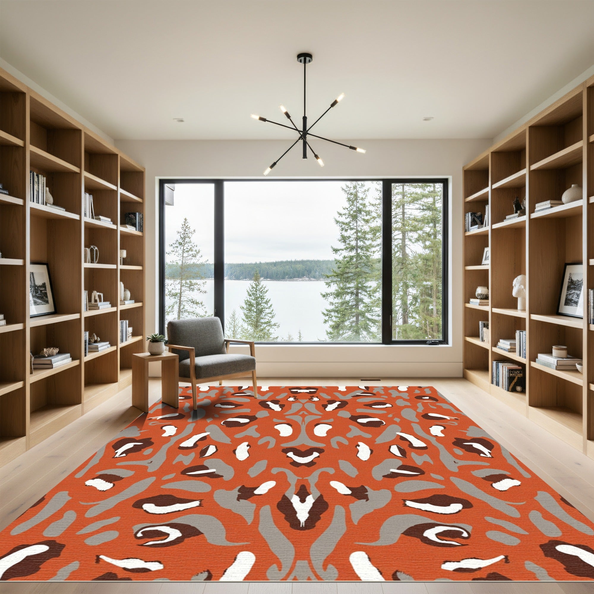 Amber Abstract Leopard Spots Rug