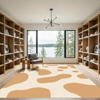 Brown Spots Cream Abstract Field Rug
