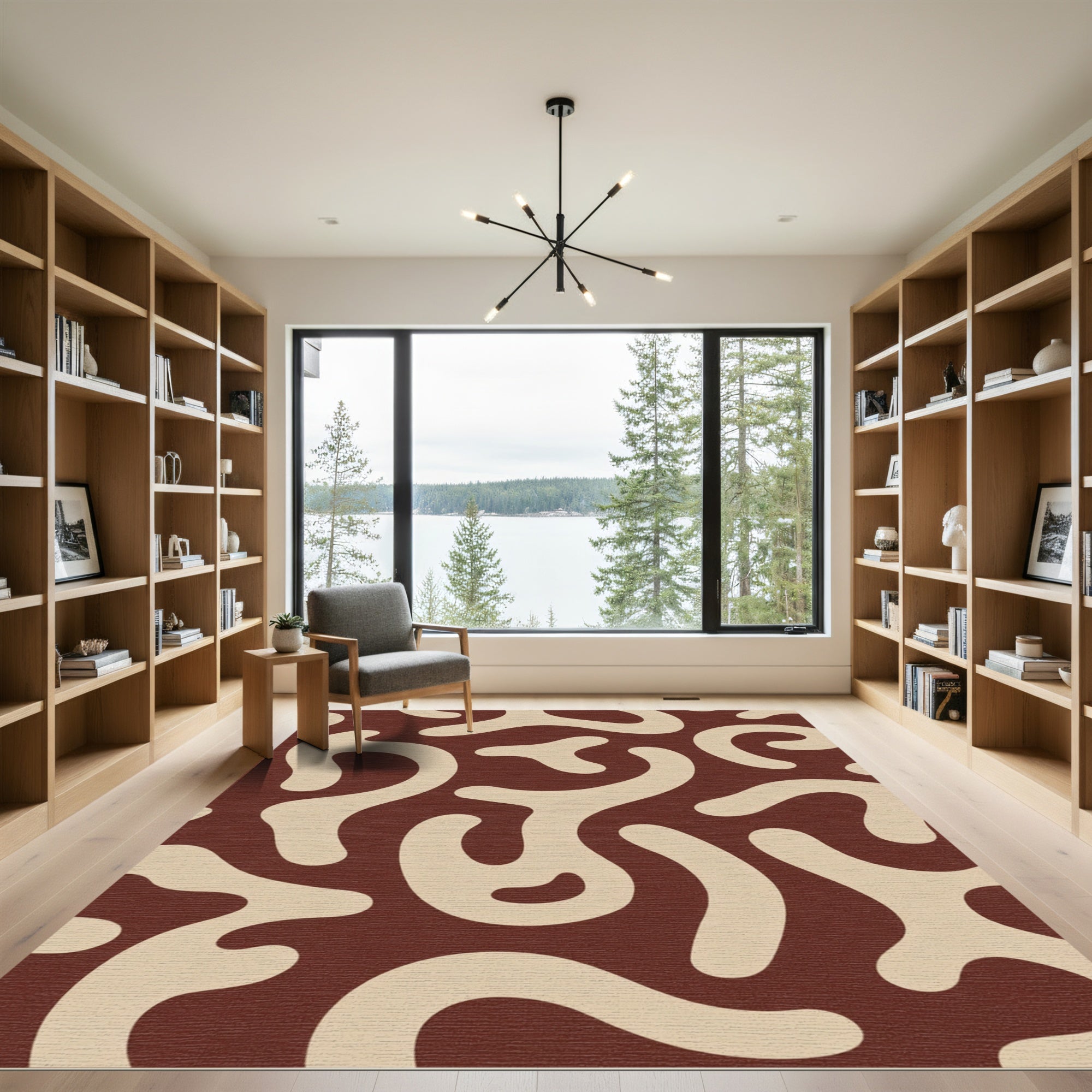Deep Earth Smooth Organic Forms Rug
