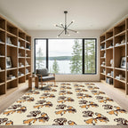 Brown Amber Abstract Floral Arrangement Rug