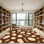 Brown Speckled Organic Shapes Rug