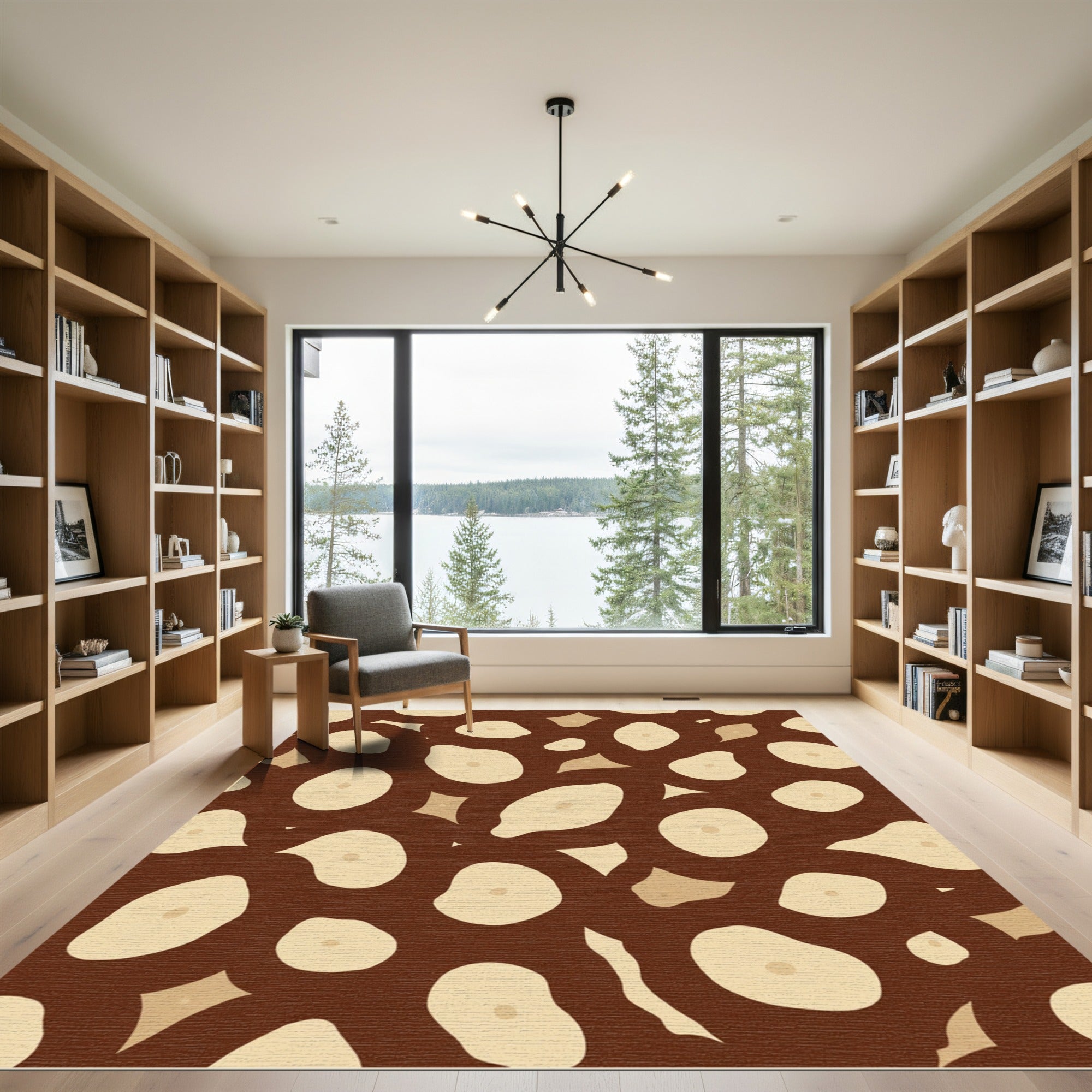 Brown Speckled Organic Shapes Rug