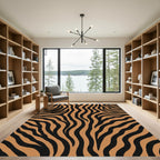 Bold Amber Black Animal Print Rug
