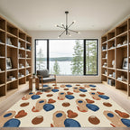 Abstract Earth Tones Organic Shapes Rug