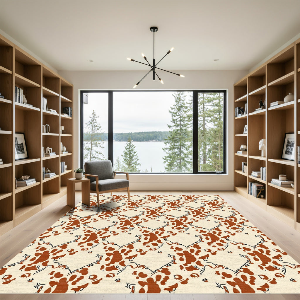 Brown Organic Splotch Diamond Rug