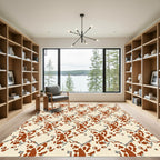 Brown Organic Splotch Diamond Rug