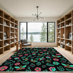 Whimsical Neo-Moth Garden Medley Rug