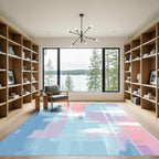 Soft Hues Abstract Pixelated Overlay Rug