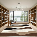 Earthy Neutral Landscape Wave Rug