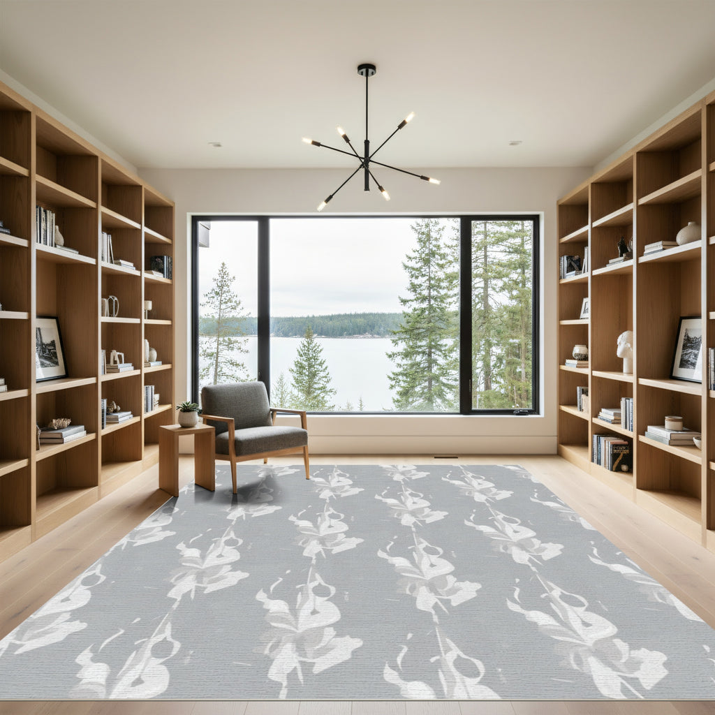 Monochromatic Abstract Vertical Blossom Rug