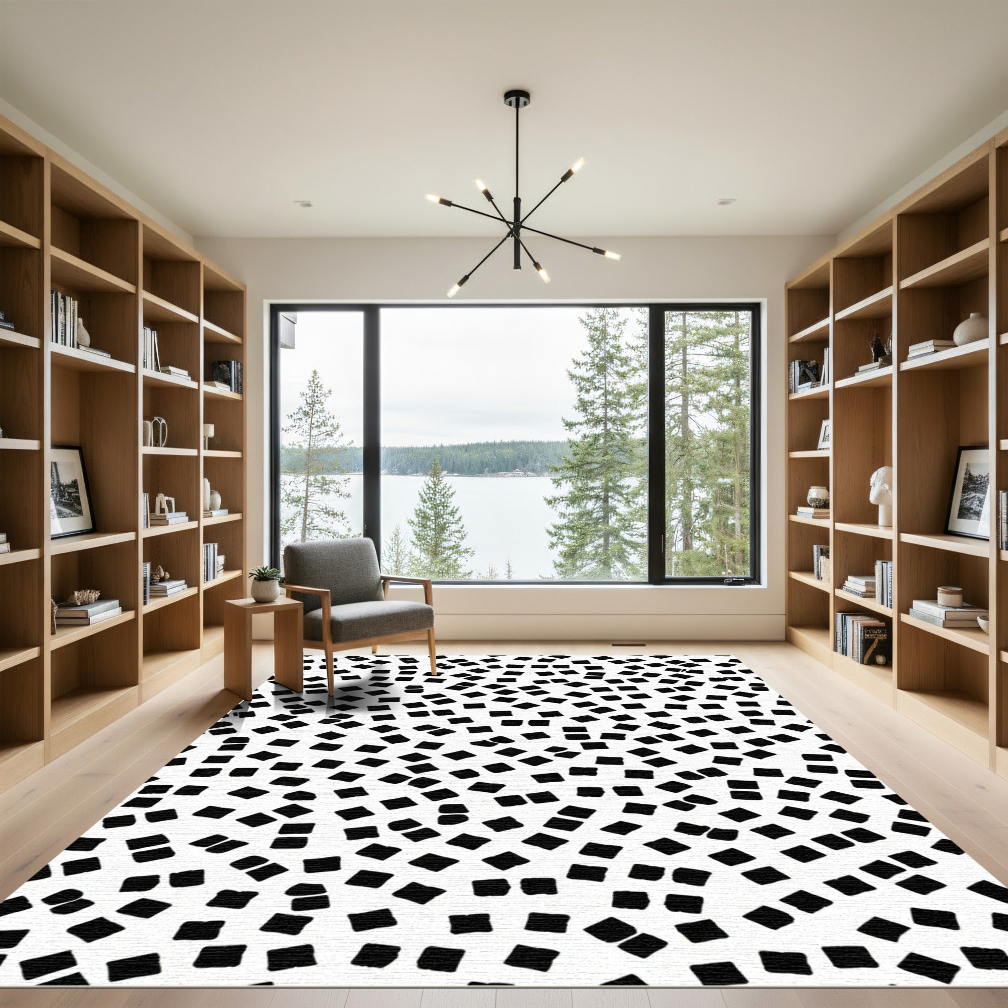 Black White Dotty Scatter Rug
