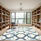 Coastal Blue Interlocking Chain Rug