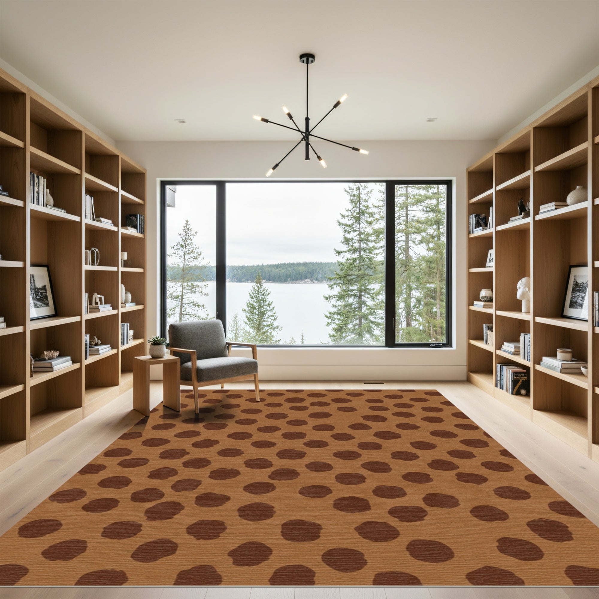 Brown Terra Cotta Polka Dot Rug