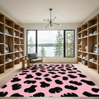 Pink Black Blob Spot Rug
