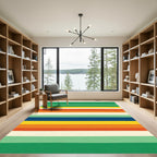 Bold Retro Stripe Color Block Rug