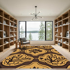 Brown Ochre Organic Tree Medallion Rug