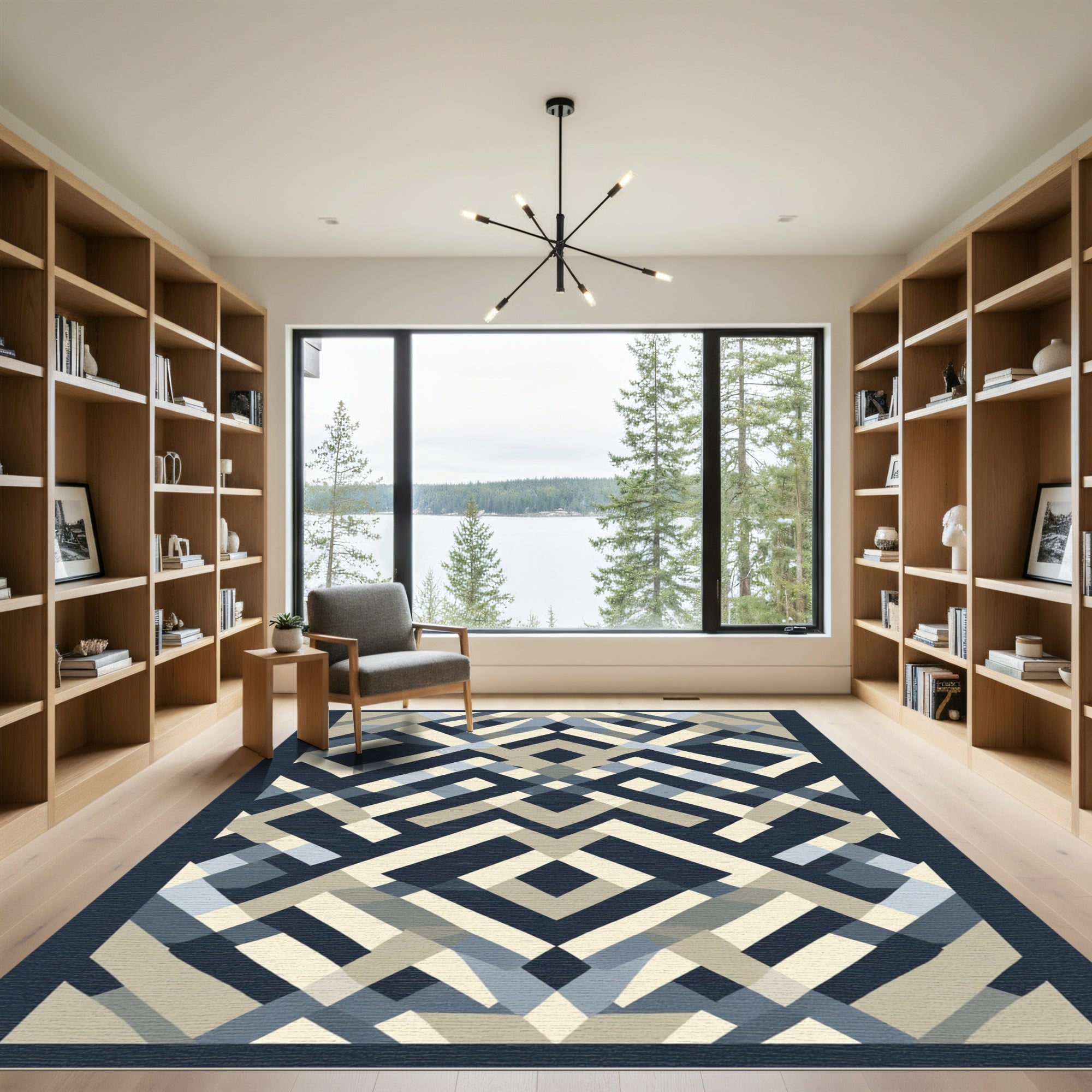 Navajo Inspired Geometric Lattice Rug